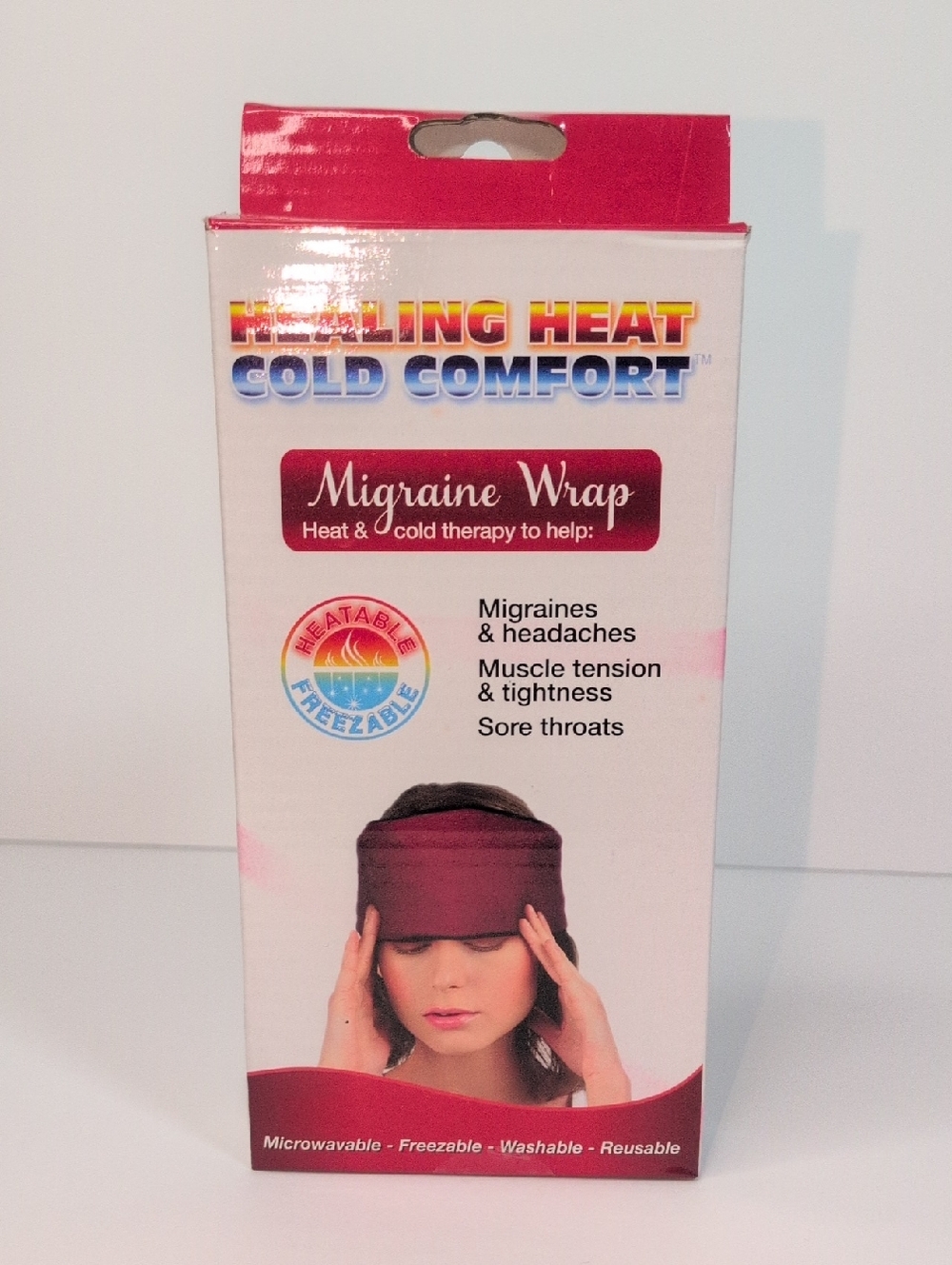 Migraine Wrap Heat & Cold Therapy Head Wrap - Burgundy NIB